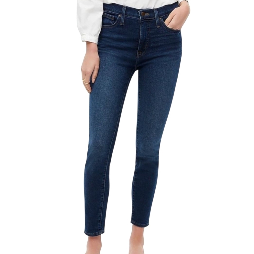 J. Crew  | Women's 9" High Rise Dark Blue Classic Toothpick Jeans (Size 31)